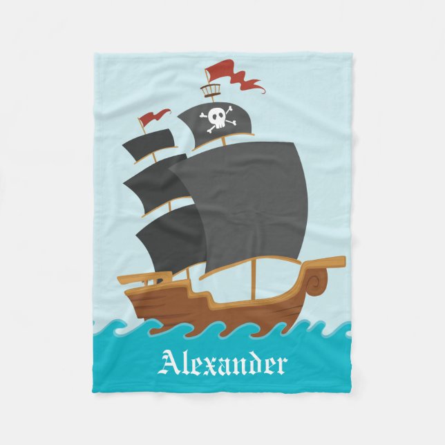 Pirate Ship Fleece Blanket (Front)