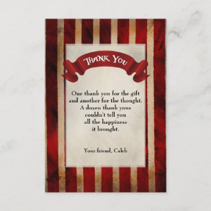 Pirate Ship Grunge Birthday Party Thank You Card