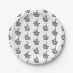 Pirate Ship Happy Birthday Paper Plate