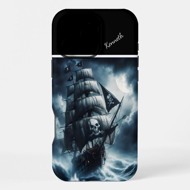 Pirate Ship In A Storm iPhone Case (Back)
