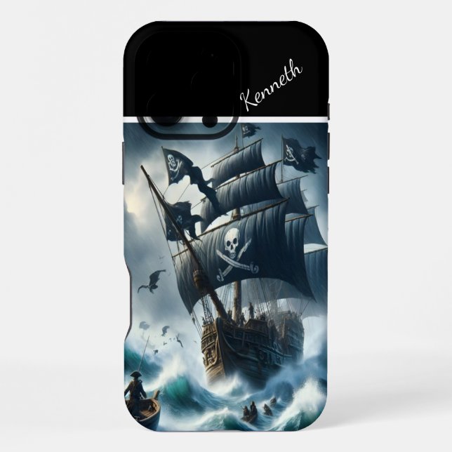 Pirate Ship In A Storm iPhone Case (Back)