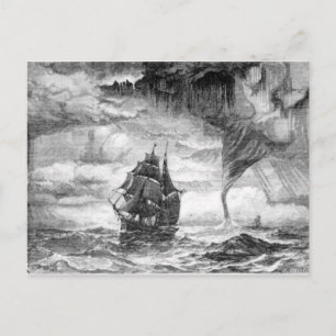 Pirate Ship in a Storm Postcard