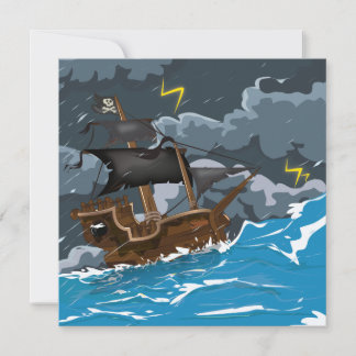 Pirate Ship in Storm Invitation