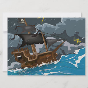 Pirate Ship in Storm Invitation