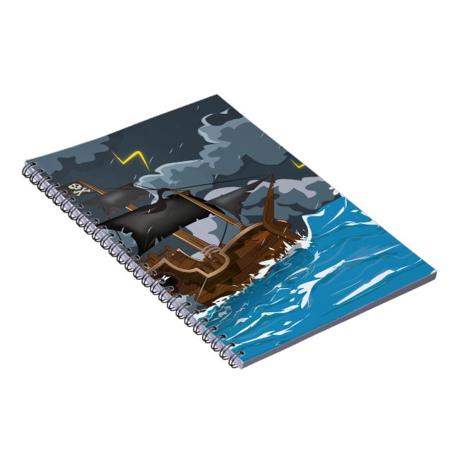 Pirate Ship in Storm Notebook (Right Side)