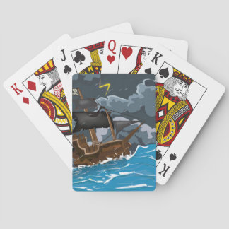 Pirate Ship in Storm Playing Cards