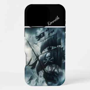 Pirate Ship In Stormy Seas iPhone 16 Pro Max Case