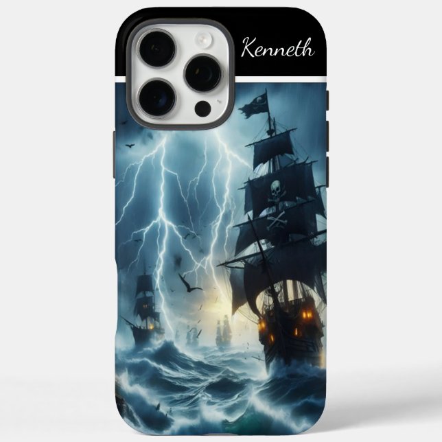 Pirate Ship In Tempest Case-Mate iPhone Case (Back)
