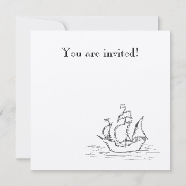 Pirate ship. invitation (Front)