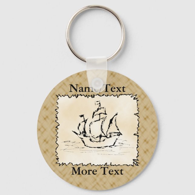 Pirate Ship. Key Ring (Front)
