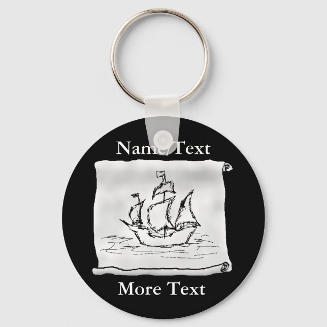 Pirate Ship. Key Ring (Front)