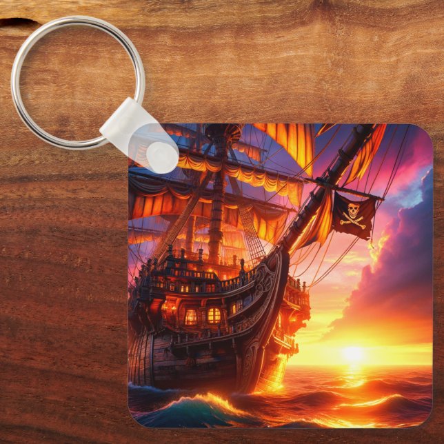 Pirate Ship Key Ring (Front)