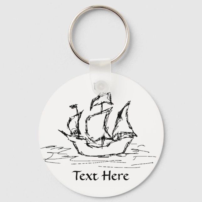 Pirate Ship. Key Ring (Front)
