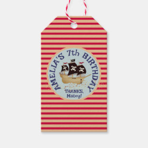 Pirate Ship Kids Birthday Party Gift Tags