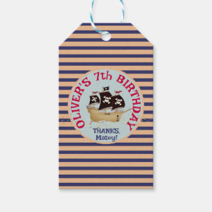 Pirate Ship Kids Birthday Party Gift Tags