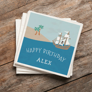 Pirate Ship Kids Birthday Party Napkin