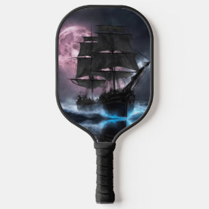 Pirate Ship lightning strawberry moon Personalise Pickleball Paddle