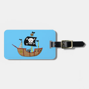 Pirate ship luggage tag