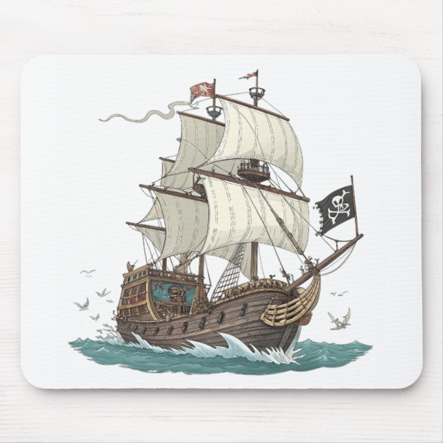 Pirate Ship Mouse Mat (Front)