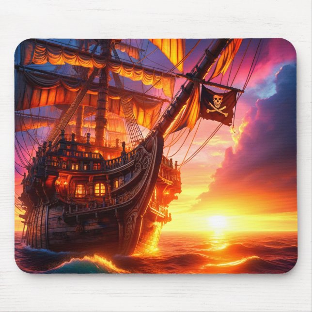 Pirate Ship Mouse Mat (Front)