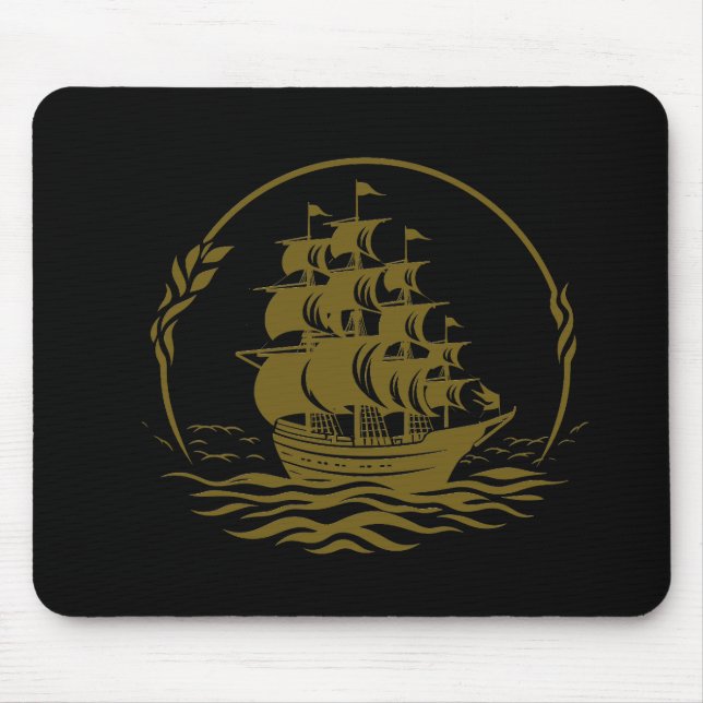 Pirate Ship Ocean World Wonder Adventure Vector  Mouse Mat (Front)