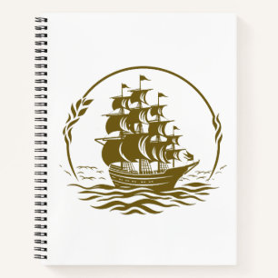 Pirate Ship Ocean World Wonder Adventure Vector Notebook