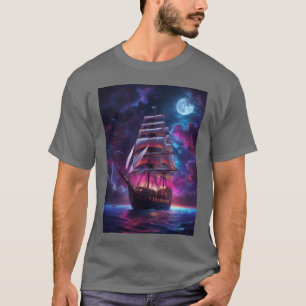 Pirate Ship of the Dark Blue Sea vintage T-Shirt