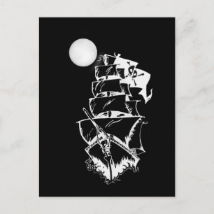 Pirate Ship on the High Seas Postcard