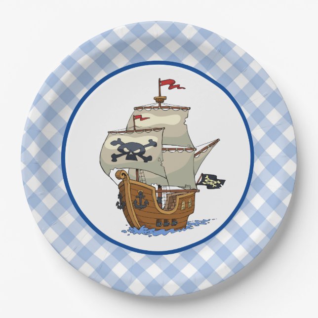Pirate Ship Paper Plate (Front)