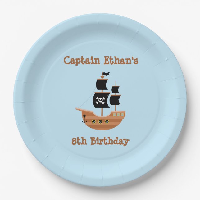 Pirate Ship Paper Plate (Front)