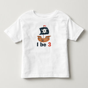 Pirate Ship Personalise Birthday Toddler T-Shirt