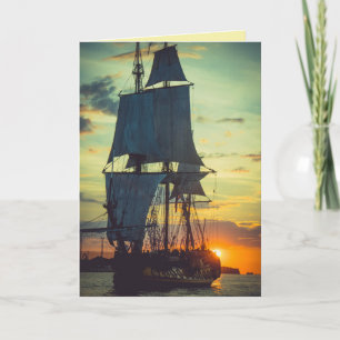 PIRATE SHIP PHOTO BIRTHDAY GREETING BIG CARD