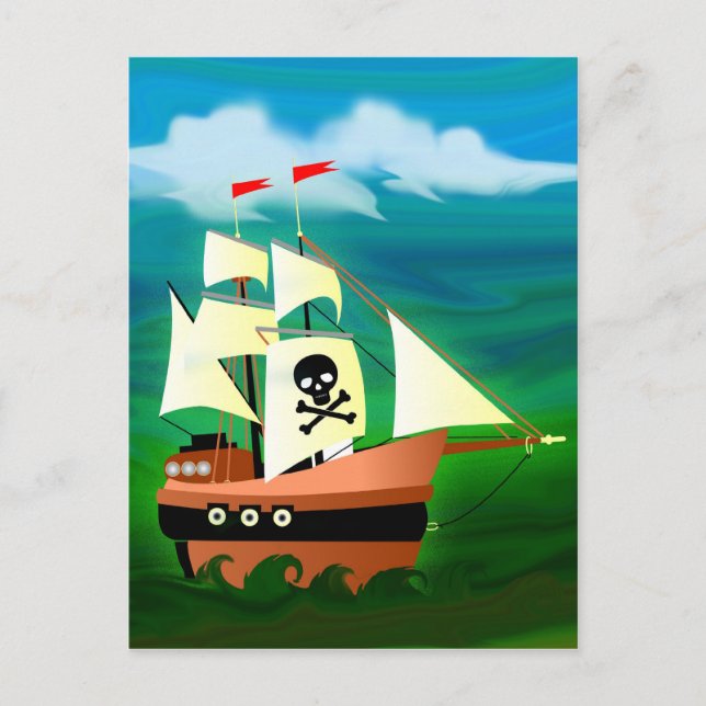 Pirate Ship Postcard (Front)