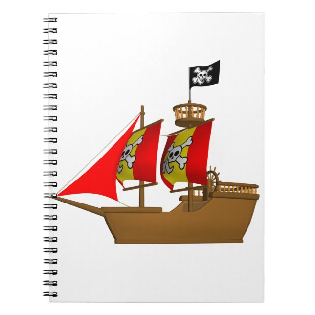 Pirate Ship Sail Sea Ocean Boat Notebook (Front)