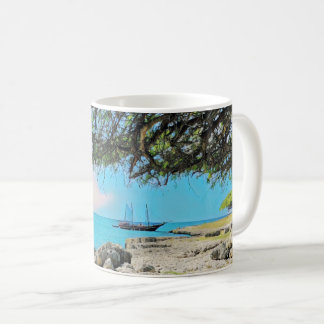 Pirate Ship Sailing in Aruba Malmok Beach Coffee Mug