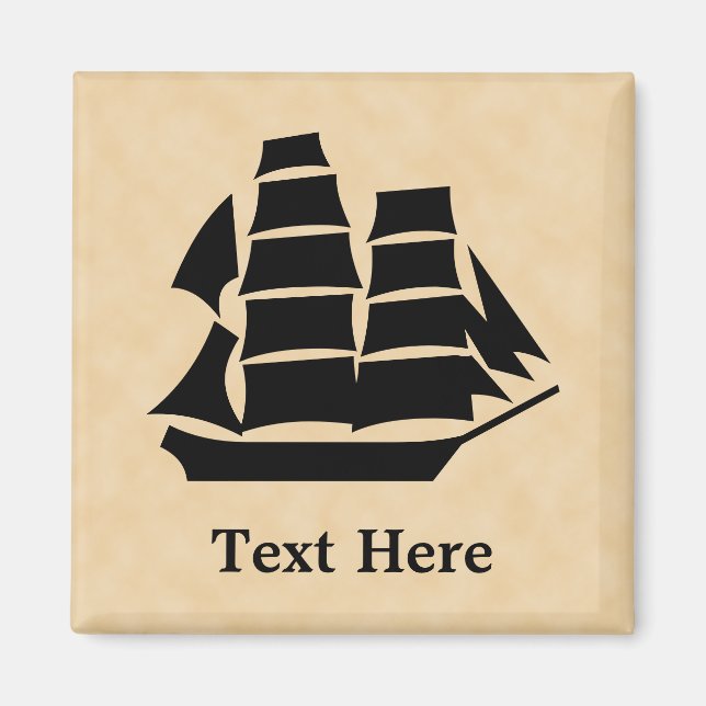 Pirate Ship. Sailing Ship. Magnet (Front)
