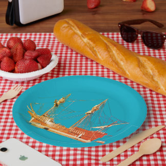 Pirate Ship San Salvador Paper Plate