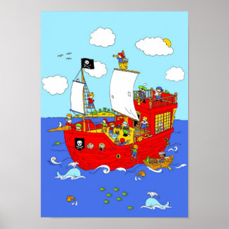 Pirate Ship scene Poster