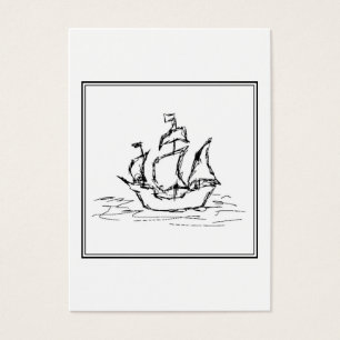 Pirate Ship Sketch. Black and White Galleon.