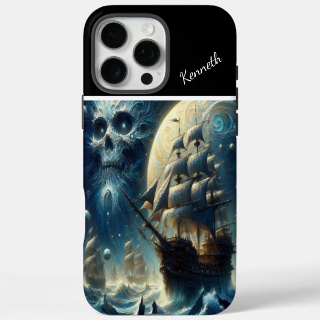 Pirate Ship Skull Moon's Shadow Case-Mate iPhone Case (Back)