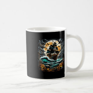 Pirate Ship Storm Halloween Boat Captain Boating R Coffee Mug