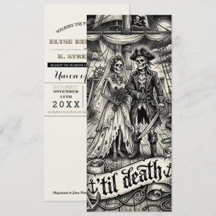 pirate ship til death wedding invitations
