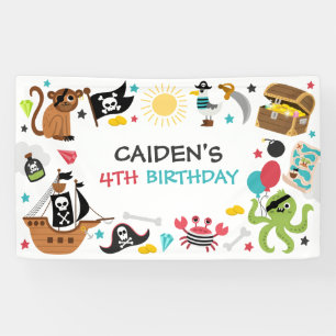Pirate Ship Treasure Birthday Party Banner