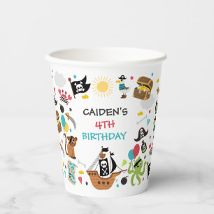 Pirate Ship Treasure Birthday Party Paper Cups