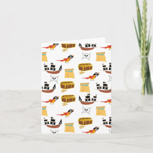 Pirate Ship Treasure Chest Theme Pattern Card