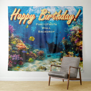 Pirate Ship Under Sea Backdrop Tapestry