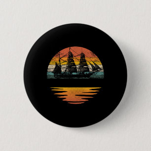 Pirate Ship Vintage Nautical Sailing Boat 6 Cm Round Badge