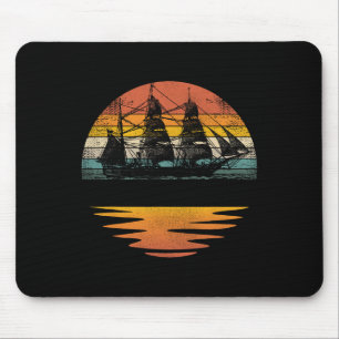 Pirate Ship Vintage Nautical Sailing Boat Mouse Mat