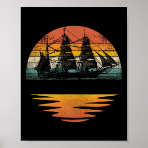 Pirate Ship Vintage Nautical Sailing Boat  Poster