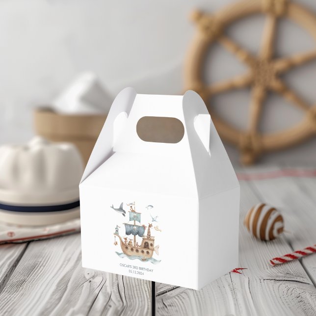 Pirate Ship with Animals Kids Party  Favour Box (Creator Uploaded)
